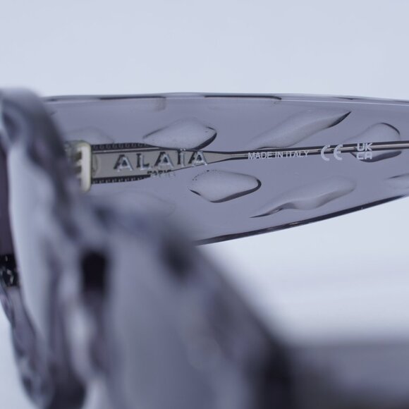 🕶️ New Azzedine Alaïa AA0079S 004 Sunglasses- Shiny Transparent Dark Grey Frame - Picture 8 of 11